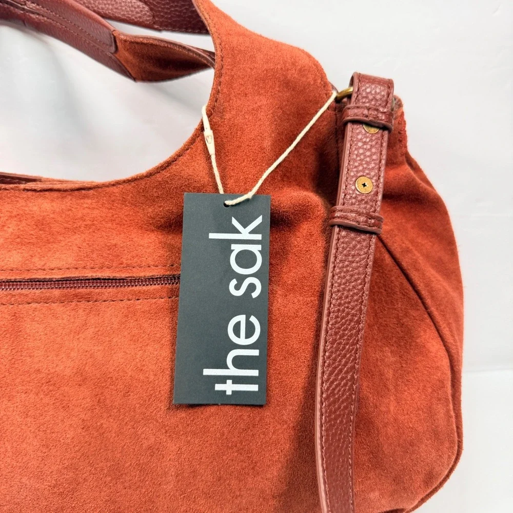 NEW The Sak Women Rylan Hobo Slouch Boho Bag Suede Leather Cinnamon Sustainable